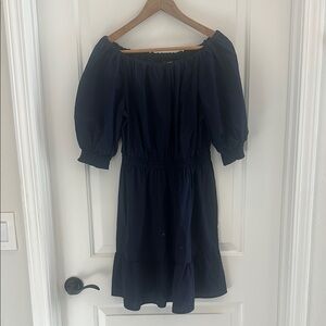 GAP Black Off-Shoulder Puff Sleeve Sundress